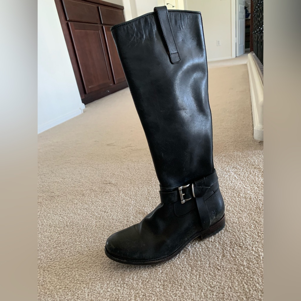 Classic Frye Melissa Strap Belt Tall R Knee-High Riding Boots Size 6 B